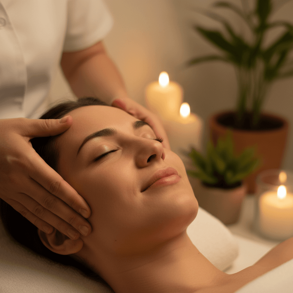 Client experiencing deep relaxation