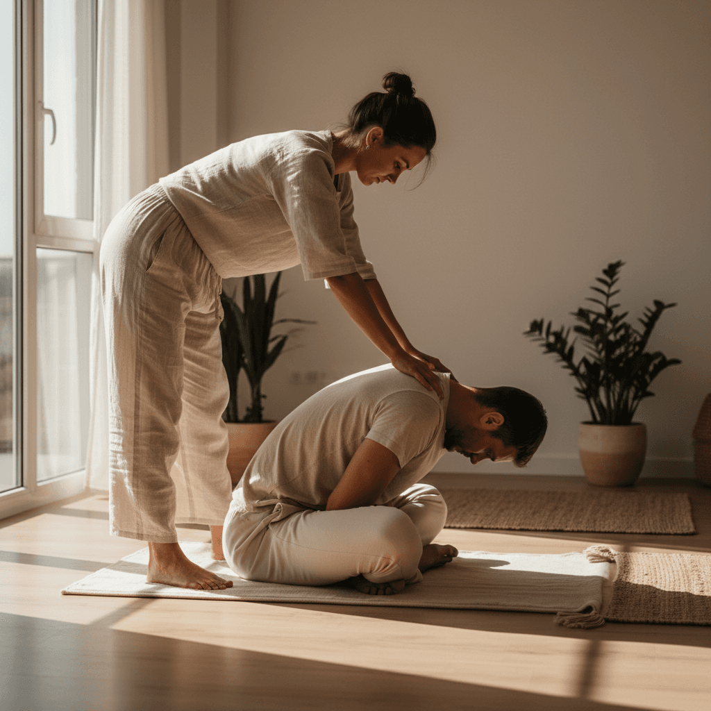 Thai Yoga massage combining stretching and traditional technique
