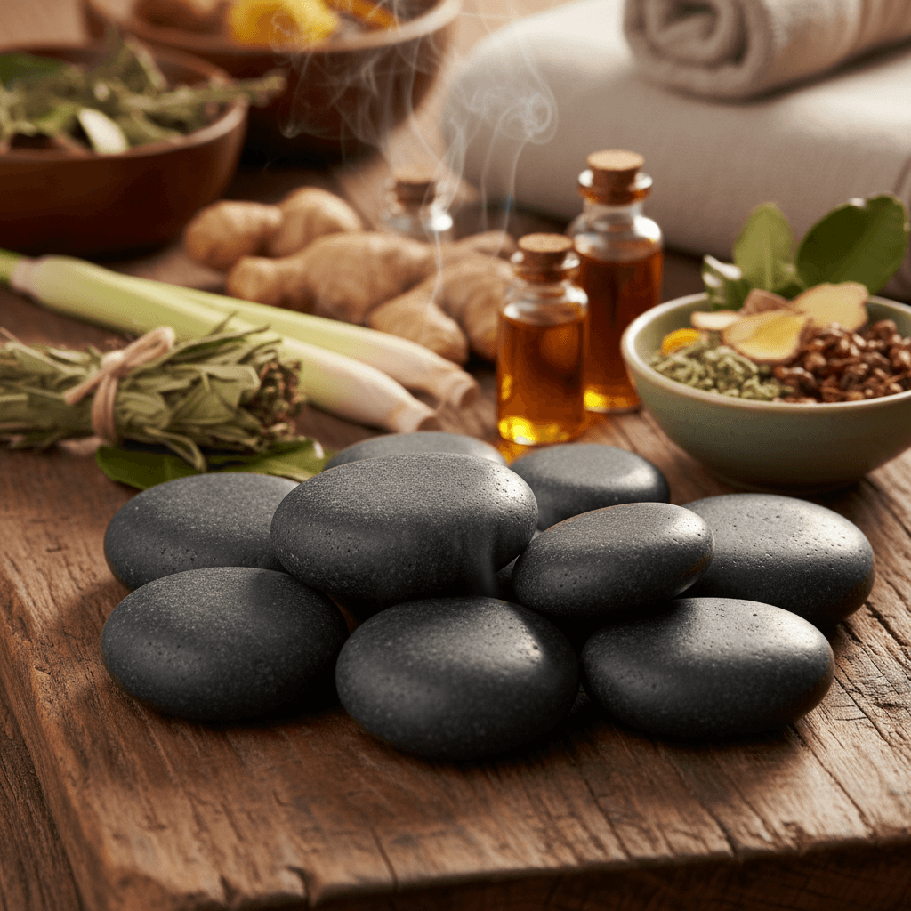 Hot stones and Thai herbs treatment